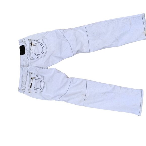 VINTAGE True Religion Jeans Size 36 MOTO White Stained - Picture 11 of 12